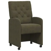 Vidaxl Jedilni stoli s kolesi 2 szt. Vojaško zelena 58 x 67 x 97 cm