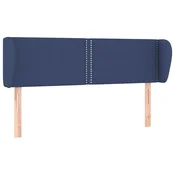Vidaxl Vzglavje z ušesi modro 147x23x78/88 cm blago