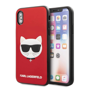 KARL LAGERFELD KLHCI8GLRE za iPhone 7, 8, SE 2 rdeča zaščita - Choupette s Head