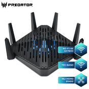 Acer Predator Connect W6 Wi Fi 6E bežicni usmjerivac Gigabit Ethernet Tri pojasa (2,4 GHz / 5 GHz / 6 GHz) Crno