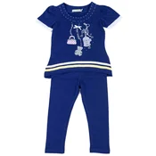 shumee Dekliški komplet: bluza + pajkice, temno modre barve, Olimpias
