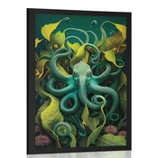 Plakat nadrealistična hobotnica - 30x45 white