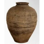Casa Padrino luxury baroque terracotta vase antique brown A 57 x H. 82 cm - Handmade antique style flower vase - Flower pot - Plant pot - Baroque decorative accessories - Baroque garden decoration