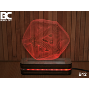 Black Cut 3D Lampa Zvezda Crvena