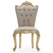 Casa Padrino luxury baroque dining room chair gray/gold - Magnificent baroque style kitchen chair - Luxury dining room furniture baroque style - Baroque furniture - Noble & Magnificent