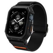 PAS Z OVITKOM ZA URO APPLE WATCH 4/5/6/7/8/9/SE 44/45 MM SPIGEN LITE FIT ”PRO” MATTE BLACK