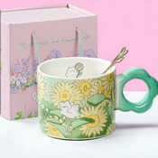 Cvetlični lonček z žličko 280 ml + darilna škatla-ZELENA - Home warming - Dan žena - Birma