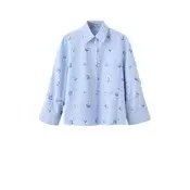 MANGO Bluza Florix  modra / svetlo modra / svetlo zelena / bela