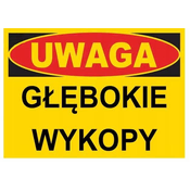 shumee Gradbeni znak BTO-9, ki opozarja na globoka izkopavanja