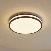 Lindby LED-stropna svetilka Emiva, O 40 cm, temno leseno, CCT - Dnevna soba/jedilnica - Sodobni - Temno leseno, belo