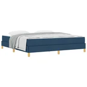 Vidaxl Postelja z vzmetnico z vzmetnico Modra 180 x 200 cm blago