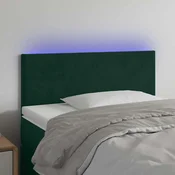 LED uzglavlje tamnozeleno 80 x 5 x 78/88 cm baršunasto