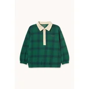 Tinycottons pulover otroški bombažen GREEN CHECK POLO SWEATSHIRT