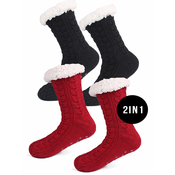 2 PIECE SET OF SOCKS CLARISSE black and red