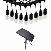 Kakovostna zunanja solarna veriga 10 fillament LED sijalk 2m + 4,5m IP44