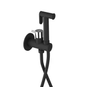 ULTRAMIX skrita mešalna baterija za bidet s tušem Stop, okrogla, črna mat/krom - Črna mat barva - Sapho - ULTRAMIX - 72 - Medeninasti - Vzvod - Lepilo - Drugo - Krožni - 122 - 14
