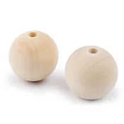 Velike nebarvane lesene kroglice O50 mm - naravna svetloba (2 kosa)