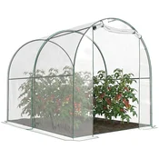OUTSUNNY Vrtni tunelski rastlinjak, rastlinjak za balkon za rastline in vrt z PVC prevleko, dvižna vrata in jekleni okvir, 2x2.5x2m