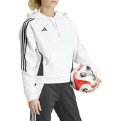 Pulover od trenirke adidas Performance Tiro24 bela barva, s kapuco, IR7508