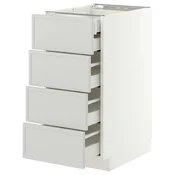 METOD / MAXIMERA Pod.elem.4fronta/2donj/3sred.fioke, bela/Aspudden svetlosiva, 40x60 cm