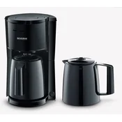Severin KA9307 filter kavni aparat z 2 termo vrčema, 1000 W, črn