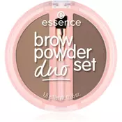 essence Brow Powder Duo set za obrvi odtenek 01 Light 1.8 g