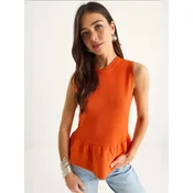 Bianco Lucci Top Strickoberteile temno oranžna
