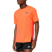 Majica kratkih rukava za trčanje New Balance Nyc Marathon Q Speed boja: crvena, jednobojni model