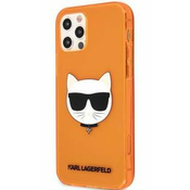 KARL LAGERFELD KLHCP12LCHTRO za iPhone 12 Pro Max oranžna silikonska zaščita - Choupetts head