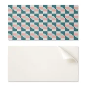 shumee Vinilne ploščice, pripravljene za montažo, z dekorativnim potiskom, geometrijskim karo vzorcem, 10x40x20 cm