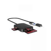 IcyBox Čitalnik kartic CF, TF, SD, microSD s priključki Type-C in USB-A