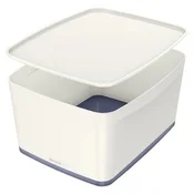 Leitz Škatla za shranjevanje s pokrovom MyBox, velikost L, bela/siva