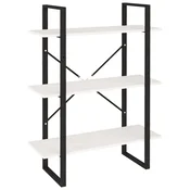 Vidaxl Knjižna omara 3-nadstropna bela 80x30x105 cm trdna borovina