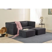 Atelier del Sofa Dvosjed na razvlacenje Pirgos, 200x75x90cm, Antracit