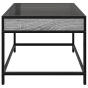 vidaXL Klubska mizica z neskončnimi LED siva sonoma 50x50x41 cm