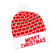 VivoVita Christmas beanie – Božična kapa z LED lučkami, bela/rdeča - Merry Christmas