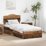 Krevetna konstrukcija Staro drvo 90 x 200 cm Konstruirano drvo Smeđa 206 x 93 x 90 cm