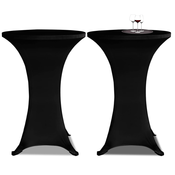 vidaXL Crni rastežljiv stolnjak za stolove O70 2 kom