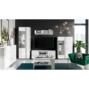 ML meble LUMENS 01 beton srebrno/beli sijaj - garderobna omara