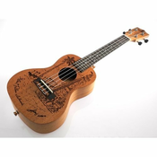 Kokio concert ukulele mahogany laser art w/bag