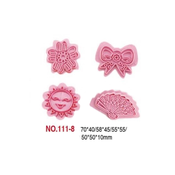 Hani International 3D Set utiskivaca, Silikonski, 4 komada, Roze