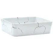 MAISON CHIC Umivalnik - Kopalna umivalnik - Lavabo Nadpultni bel pravokoten 46x35,5x13 cm keramika, (21684956)