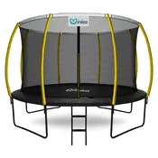INLEA ULTIMATE Jump trampolin 366 cm z notranjo zaščitno mrežo - črna/rumena