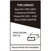 GEMBIRD NPA90-200-4500 (IB08) ** Gembird punjac za laptop 90W-20V-4.5A, USB Yellow PIN (1122)