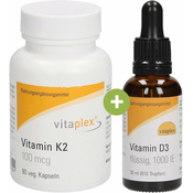 Vitaplex Vitamin D3 kapi + vitamin K2 kapsule - 30 ml vitamina D3 + 90 kapsula vitamina K2