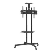 Multimedijski voziček 37-70 MANHATTAN, 50kg, naklon ±10°, črne barve