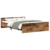 Vidaxl Posteljni okvir brez vzmetnice star les 140x190 cm