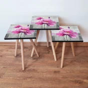 Hanah Home Set klub stocica 3Shp243, 3 komada, Svetloplava