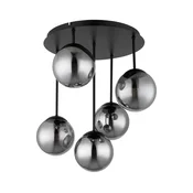 Globo 47441-5S - Pritrjen lestenec HARMON 5xE14/25W/230V črn