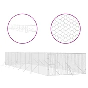 Vidaxl Zunanja pasja ograda srebrna 4x16x2 m pocinkano jeklo